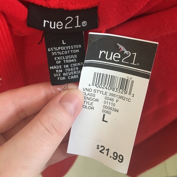 rue21 “more self love” red cropped hoodie ❤️ - Picture 5 of 5